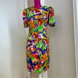 PAPELL BOUTIQUE Vintage 80s, Two Piece Set,Top & Skirts, Made in Korea, Size 8